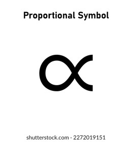 inversely proportional symbol. Proportionality sign vector.