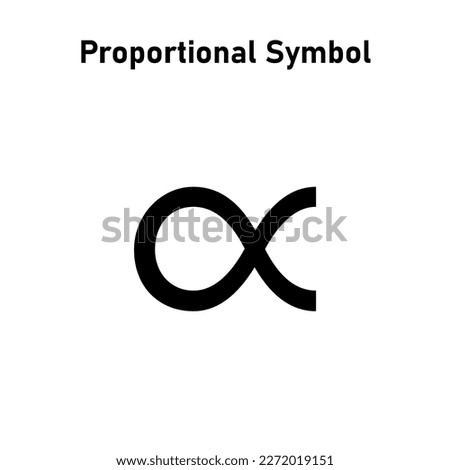 inversely proportional symbol. Proportionality sign vector.