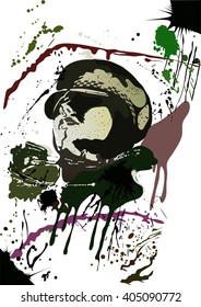 inversion of the head done in the style of graffiti