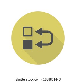 inversion sign long shadow icon. Simple glyph, flat vector of web icons for ui and ux, website or mobile application