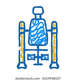 inversion table doodle icon sketch vector. inversion table sign. isolated symbol illustration