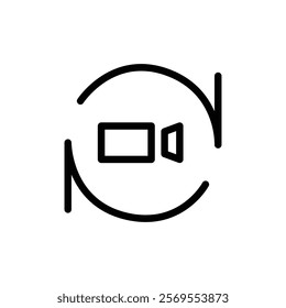 Invert camera icon Thin vector set