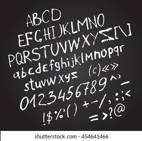 Invert hand drawn letters white brush fonts. Invert vector illustration. EPS8
