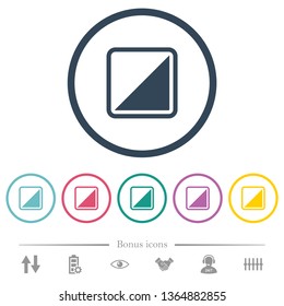 Invert object flat color icons in round outlines. 6 bonus icons included.