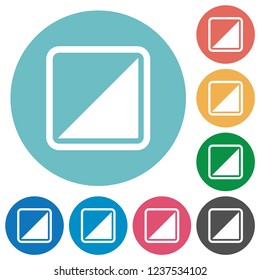 Invert object flat white icons on round color backgrounds