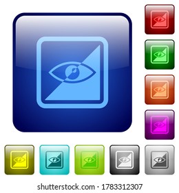 Invert object icons in rounded square color glossy button set