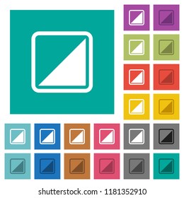 Invert object multi colored flat icons on plain square backgrounds. Included white and darker icon variations for hover or active effects.