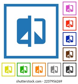 Invertir iconos de color plano del tema en marcos cuadrados sobre fondo blanco