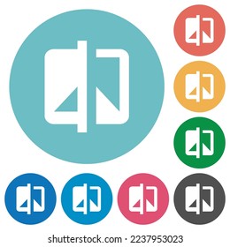 Invert theme flat white icons on round color backgrounds