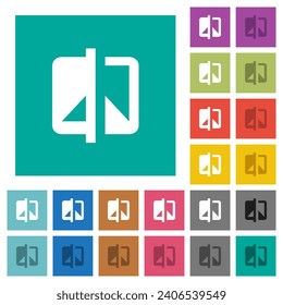 Invert theme multi colored flat icons on plain square backgrounds. Included white and darker icon variations for hover or active effects.