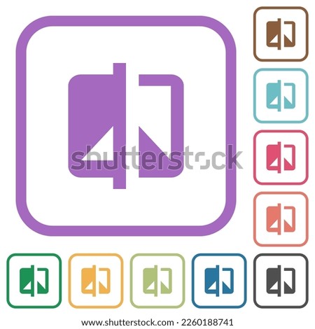 Invert theme simple icons in color rounded square frames on white background