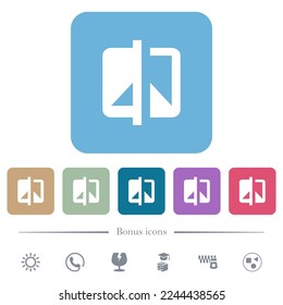 Invert theme white flat icons on color rounded square backgrounds. 6 bonus icons included