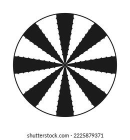 Inverted Aloe Vera leaf circle stroke. A round symbol made from eight succulents displaying thorny edges. Isolated on a white background.