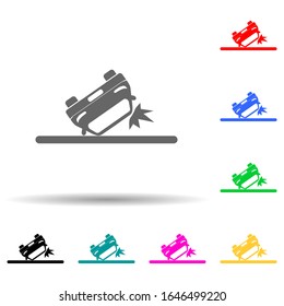 inverted car multi color style icon. Simple glyph, flat vector of insurance icons for ui and ux, website or mobile application
