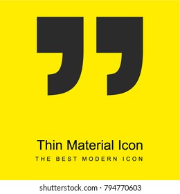 Inverted Commas bright yellow material minimal icon or logo design