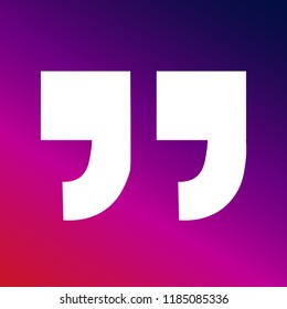 Inverted Commas icon vector illustrator creative design purple and pink gradient background