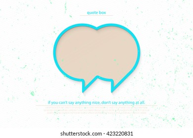 inverted commas sign and text box isolated on white, grunge paper background. vector quotation marks banner design. vector speech bubble, abstract frame for promotional message or quote