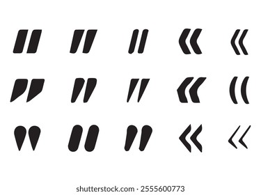 Inverted commas symbol. Quotation marks. Black quotes icon collection. Vector illustration EPS