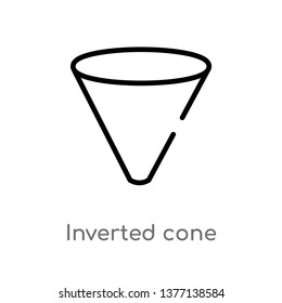 inverted cone vector line icon. Simple element illustration. inverted cone outline icon from shapes concept. Can be used for web and mobile