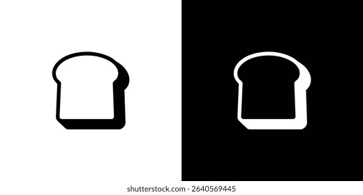Inverted contrast illustration featuring two slices of bread, one in black on white and the other in white on black, embodying minimalist design.