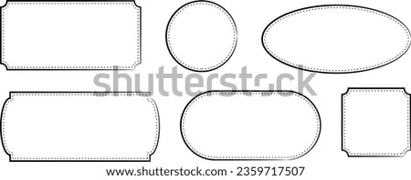Inverted Corner, Circle, Ellipse, Oval Retro Outline Design Elements Frame