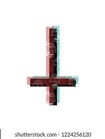 Inverted cross, color channels effect background