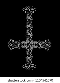 Inverted cross ornament vector