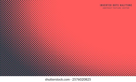 Inverted Dots Halftone Offset Print Pattern Round Border Vector Red Black Abstract Background. Retro Style Design Wallpaper Dotted Art Illustration. Half Tone Graphic Abstraction Faded Subtle Texture