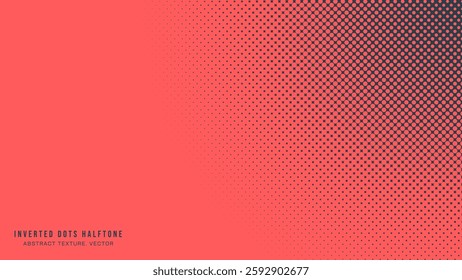 Inverted Dots Halftone Offset Print Pattern Round Border Vector Red Black Abstract Background. Half Tone Graphic Abstraction Faded Subtle Texture. Retro Style Design Wallpaper Dotted Art Illustration