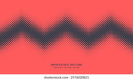 Inverted Dots Halftone Pattern Seamless Zigzag Border Vector Red Black Abstract Background. Half Tone Graphic Loopable Zig Zag Line Abstraction Faded Texture. Retro Styled Dotted Art Illustration