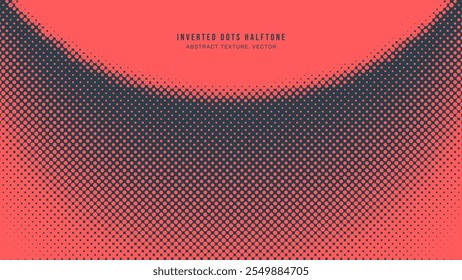 Inverted Dots Halftone Pattern Semi Circle Border Vector Red Black Abstract Background. Half Tone Graphic Abstraction Faded Subtle Texture. Offset Print Design Style Wallpaper Dotted Art Illustration