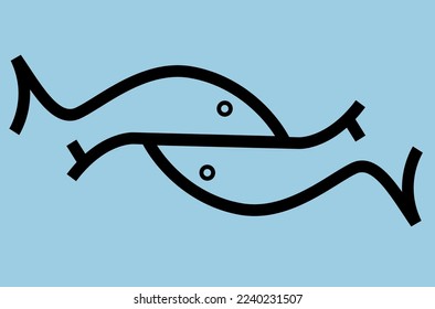 inverted fish logo vector illustration