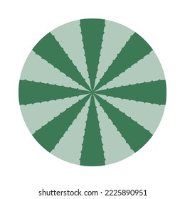 Inverted green Aloe Vera leaf circle. A symbol made from eight succulents displaying thorny edges. Isolated on a white background.