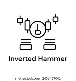 Inverted hammer icon in modern style, trading related vector