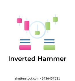 Inverted hammer icon in modern style, trading related vector