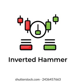 Inverted hammer icon in modern style, trading related vector