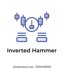 Inverted hammer icon in modern style, trading related vector