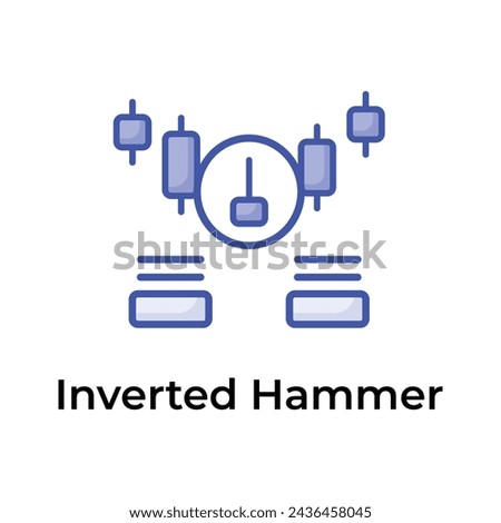 Inverted hammer icon in modern style, trading related vector