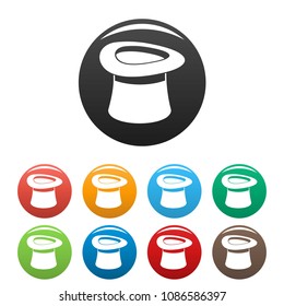 Inverted hat icon. Simple illustration of inverted hat vector icons set color isolated on white