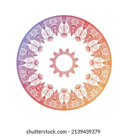 Inverted Mandala Design vector. Best Suited for ethnic wallpapers, sacred decorations, invitation cards, web designing element, voucher designing,  banners and posters