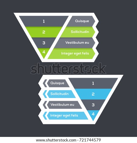 inverted pyramid chart four steps arrows stock vector royalty free