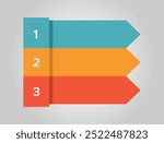 Inverted pyramid divided into 3 colorful parts or layers. Concept of three stages or steps of business progress. 3 tier infographic design illustration