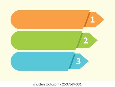 Inverted pyramid divided into 3 colorful parts or layers. Concept of three stages or steps of business progress. 3 tier infographic design