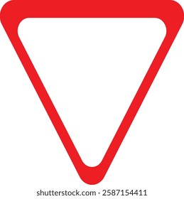  inverted red triangle sign vector