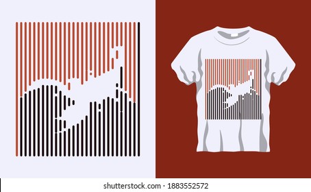 Inverted Silhouette of Scorpion with brown and black stripes isolated on white background. Vector T-shirt Inverted Silhouette. Line art t-shirt design. Vector illustration Eps10. Editable stroke.
