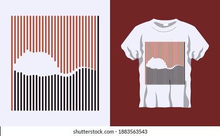 Inverted Silhouette of Wild Brown Rat with brown and black stripes isolated on white background. Vector T-shirt Inverted Silhouette. Line art t-shirt design. Editable stroke.
