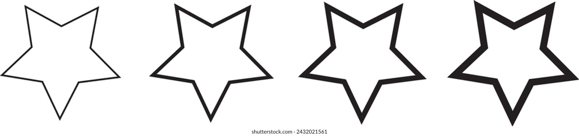Inverted star icons, symbols. Vector Illustration