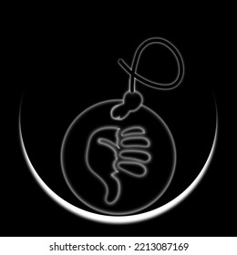 Icono de pulgar invertido con negro y con
