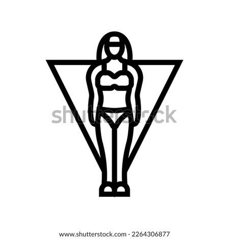 inverted triangle female body type line icon vector. inverted triangle female body type sign. isolated contour symbol black illustration