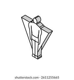 inverted triangle male body type isometric icon vector. inverted triangle male body type sign. isolated symbol illustration